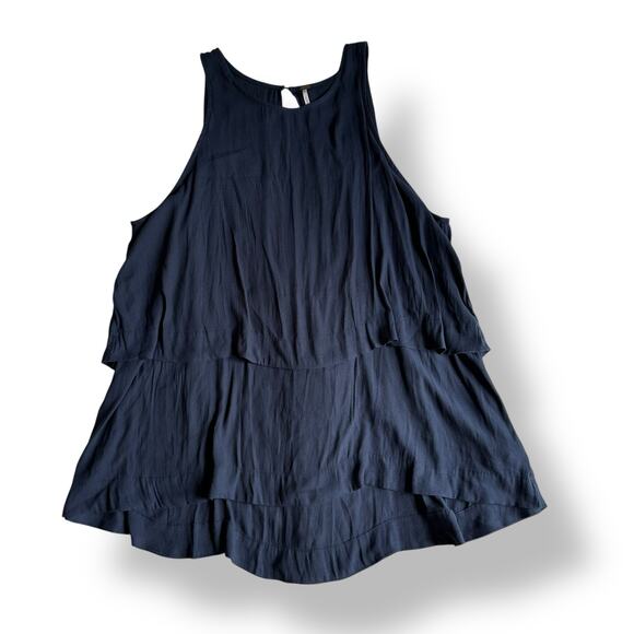 Free People Tank Layers in Love Tunic Top Womens Size M Navy Blue Boho - Picture 1 of 7